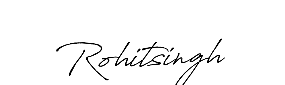 How to make Rohitsingh name signature. Use Antro_Vectra_Bolder style for creating short signs online. This is the latest handwritten sign. Rohitsingh signature style 7 images and pictures png