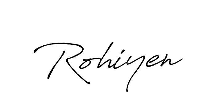 Also You can easily find your signature by using the search form. We will create Rohiyen name handwritten signature images for you free of cost using Antro_Vectra_Bolder sign style. Rohiyen signature style 7 images and pictures png