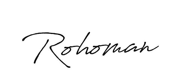 The best way (Antro_Vectra_Bolder) to make a short signature is to pick only two or three words in your name. The name Rohoman include a total of six letters. For converting this name. Rohoman signature style 7 images and pictures png