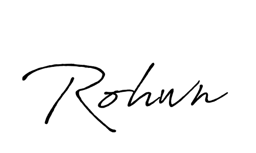 Rohwn stylish signature style. Best Handwritten Sign (Antro_Vectra_Bolder) for my name. Handwritten Signature Collection Ideas for my name Rohwn. Rohwn signature style 7 images and pictures png