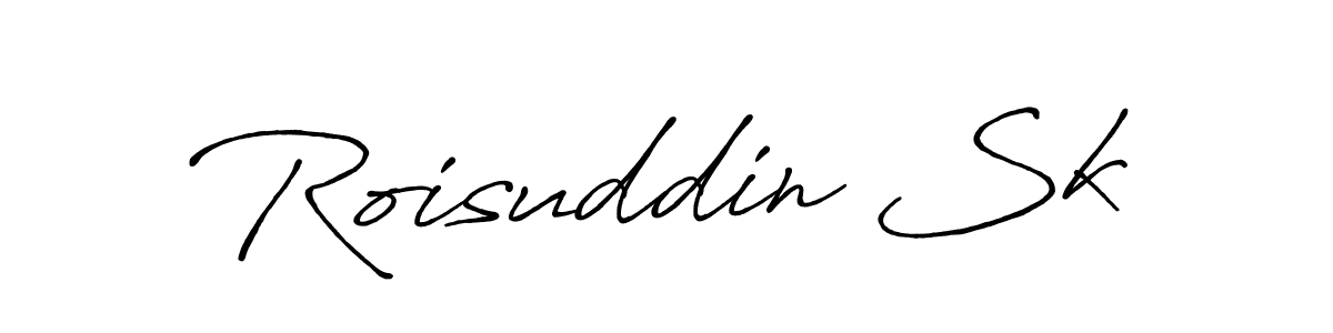 Create a beautiful signature design for name Roisuddin Sk. With this signature (Antro_Vectra_Bolder) fonts, you can make a handwritten signature for free. Roisuddin Sk signature style 7 images and pictures png