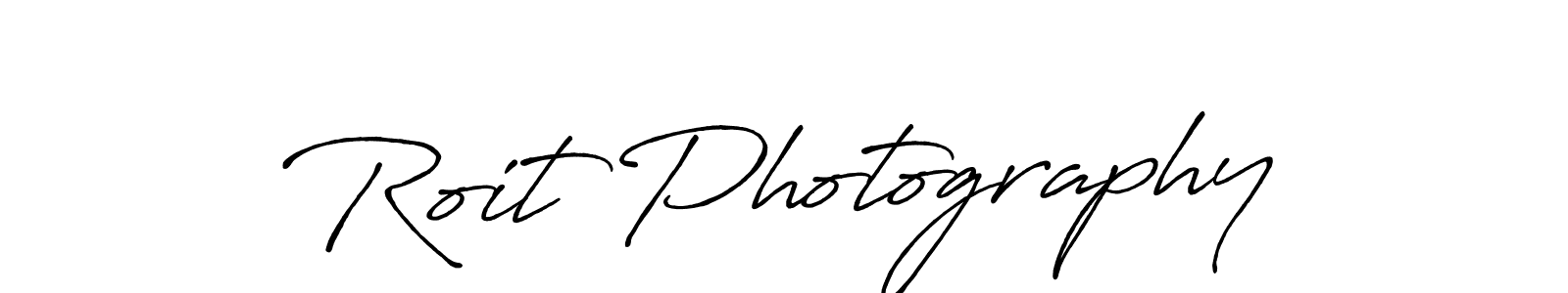 Use a signature maker to create a handwritten signature online. With this signature software, you can design (Antro_Vectra_Bolder) your own signature for name Roit Photography. Roit Photography signature style 7 images and pictures png
