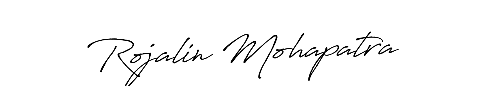 Create a beautiful signature design for name Rojalin Mohapatra. With this signature (Antro_Vectra_Bolder) fonts, you can make a handwritten signature for free. Rojalin Mohapatra signature style 7 images and pictures png