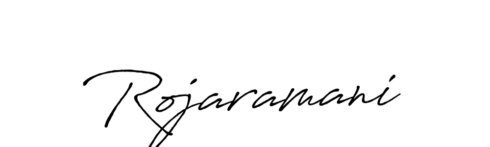 Use a signature maker to create a handwritten signature online. With this signature software, you can design (Antro_Vectra_Bolder) your own signature for name Rojaramani. Rojaramani signature style 7 images and pictures png
