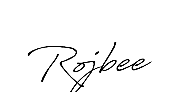 Design your own signature with our free online signature maker. With this signature software, you can create a handwritten (Antro_Vectra_Bolder) signature for name Rojbee. Rojbee signature style 7 images and pictures png