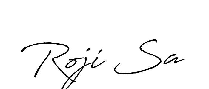 Use a signature maker to create a handwritten signature online. With this signature software, you can design (Antro_Vectra_Bolder) your own signature for name Roji Sa. Roji Sa signature style 7 images and pictures png