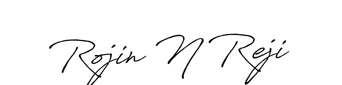 Similarly Antro_Vectra_Bolder is the best handwritten signature design. Signature creator online .You can use it as an online autograph creator for name Rojin N Reji. Rojin N Reji signature style 7 images and pictures png