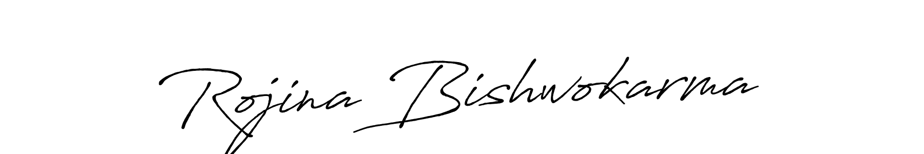 Rojina Bishwokarma stylish signature style. Best Handwritten Sign (Antro_Vectra_Bolder) for my name. Handwritten Signature Collection Ideas for my name Rojina Bishwokarma. Rojina Bishwokarma signature style 7 images and pictures png