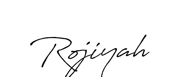 Make a beautiful signature design for name Rojiyah. With this signature (Antro_Vectra_Bolder) style, you can create a handwritten signature for free. Rojiyah signature style 7 images and pictures png