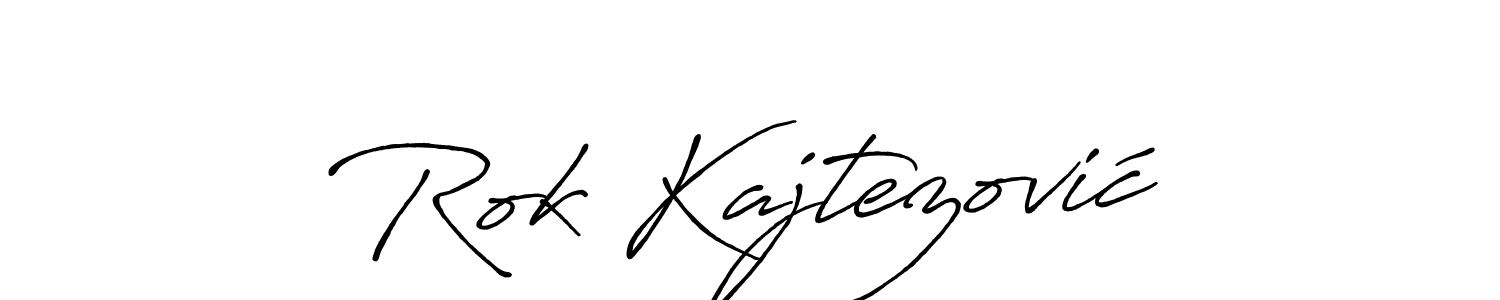 How to make Rok Kajtezović name signature. Use Antro_Vectra_Bolder style for creating short signs online. This is the latest handwritten sign. Rok Kajtezović signature style 7 images and pictures png