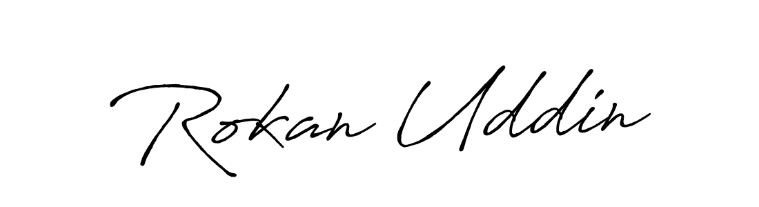 Antro_Vectra_Bolder is a professional signature style that is perfect for those who want to add a touch of class to their signature. It is also a great choice for those who want to make their signature more unique. Get Rokan Uddin name to fancy signature for free. Rokan Uddin signature style 7 images and pictures png