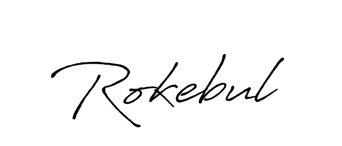 Design your own signature with our free online signature maker. With this signature software, you can create a handwritten (Antro_Vectra_Bolder) signature for name Rokebul. Rokebul signature style 7 images and pictures png