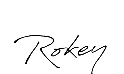 Design your own signature with our free online signature maker. With this signature software, you can create a handwritten (Antro_Vectra_Bolder) signature for name Rokey. Rokey signature style 7 images and pictures png