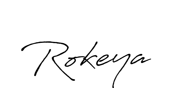 Use a signature maker to create a handwritten signature online. With this signature software, you can design (Antro_Vectra_Bolder) your own signature for name Rokeya. Rokeya signature style 7 images and pictures png