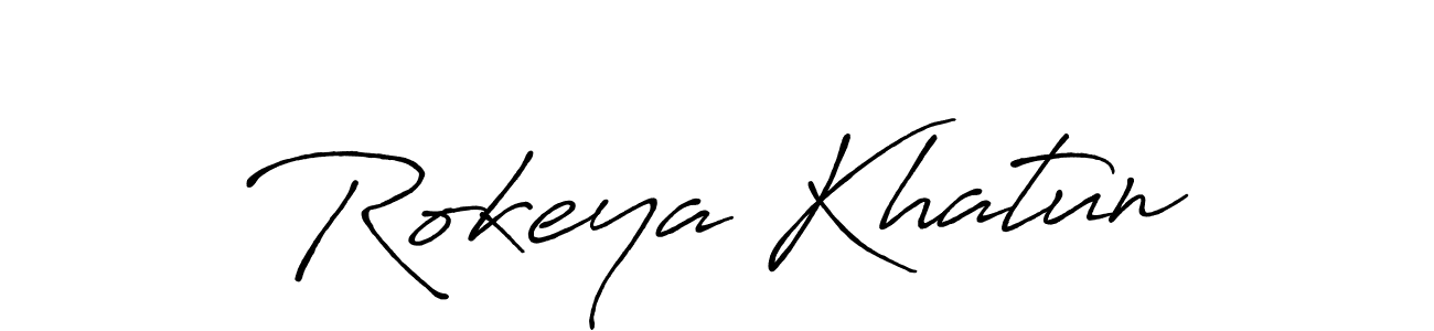 Design your own signature with our free online signature maker. With this signature software, you can create a handwritten (Antro_Vectra_Bolder) signature for name Rokeya Khatun. Rokeya Khatun signature style 7 images and pictures png