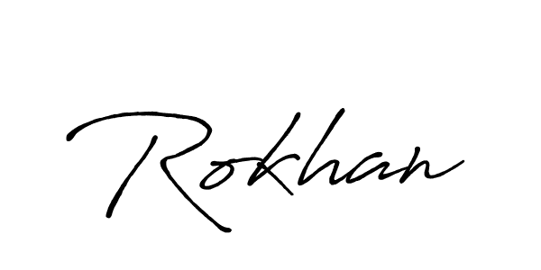 How to make Rokhan name signature. Use Antro_Vectra_Bolder style for creating short signs online. This is the latest handwritten sign. Rokhan signature style 7 images and pictures png