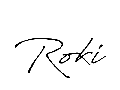 if you are searching for the best signature style for your name Roki. so please give up your signature search. here we have designed multiple signature styles  using Antro_Vectra_Bolder. Roki signature style 7 images and pictures png