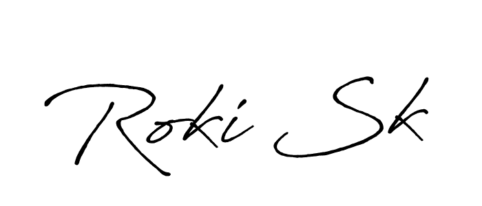 Create a beautiful signature design for name Roki Sk. With this signature (Antro_Vectra_Bolder) fonts, you can make a handwritten signature for free. Roki Sk signature style 7 images and pictures png