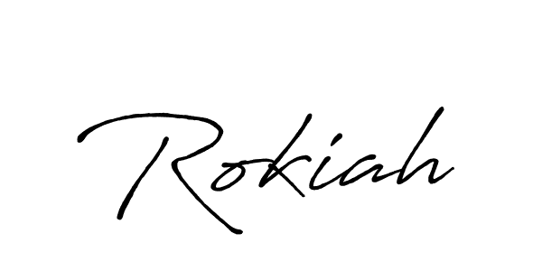 Create a beautiful signature design for name Rokiah. With this signature (Antro_Vectra_Bolder) fonts, you can make a handwritten signature for free. Rokiah signature style 7 images and pictures png