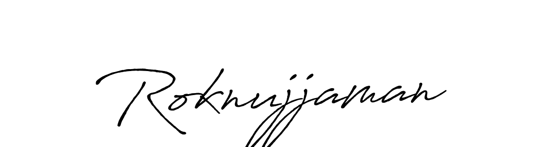Make a beautiful signature design for name Roknujjaman. With this signature (Antro_Vectra_Bolder) style, you can create a handwritten signature for free. Roknujjaman signature style 7 images and pictures png