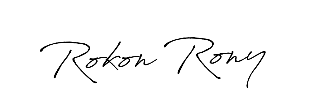 This is the best signature style for the Rokon Rony name. Also you like these signature font (Antro_Vectra_Bolder). Mix name signature. Rokon Rony signature style 7 images and pictures png