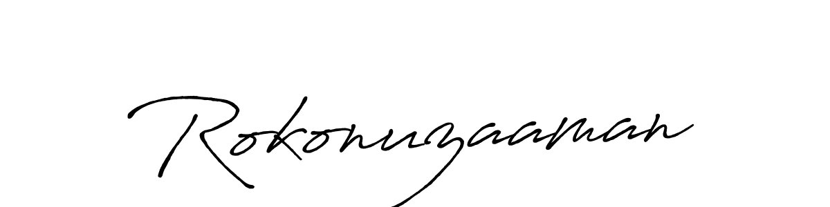 How to make Rokonuzaaman signature? Antro_Vectra_Bolder is a professional autograph style. Create handwritten signature for Rokonuzaaman name. Rokonuzaaman signature style 7 images and pictures png