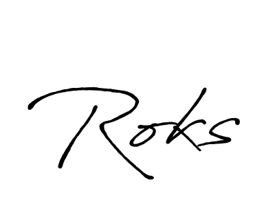 How to make Roks signature? Antro_Vectra_Bolder is a professional autograph style. Create handwritten signature for Roks name. Roks signature style 7 images and pictures png