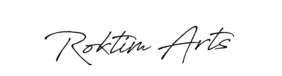 Similarly Antro_Vectra_Bolder is the best handwritten signature design. Signature creator online .You can use it as an online autograph creator for name Roktim Arts. Roktim Arts signature style 7 images and pictures png