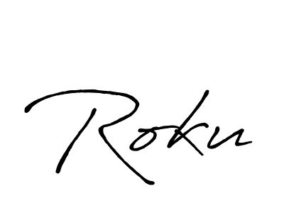 How to make Roku signature? Antro_Vectra_Bolder is a professional autograph style. Create handwritten signature for Roku name. Roku signature style 7 images and pictures png