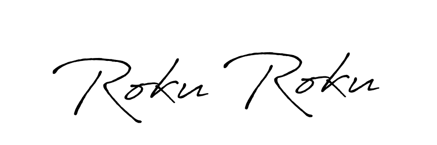 Similarly Antro_Vectra_Bolder is the best handwritten signature design. Signature creator online .You can use it as an online autograph creator for name Roku Roku. Roku Roku signature style 7 images and pictures png