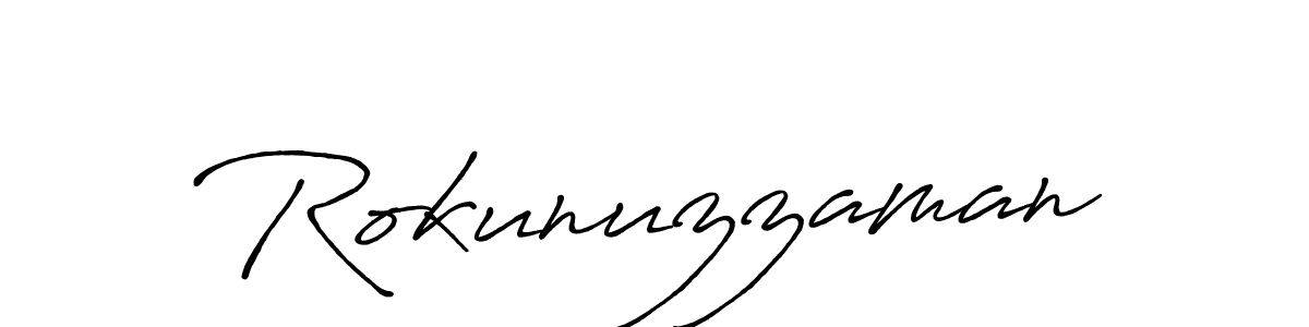 Rokunuzzaman stylish signature style. Best Handwritten Sign (Antro_Vectra_Bolder) for my name. Handwritten Signature Collection Ideas for my name Rokunuzzaman. Rokunuzzaman signature style 7 images and pictures png