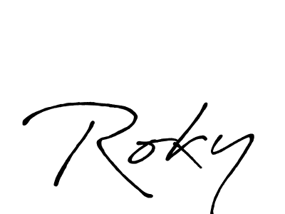 Also You can easily find your signature by using the search form. We will create Roky name handwritten signature images for you free of cost using Antro_Vectra_Bolder sign style. Roky signature style 7 images and pictures png