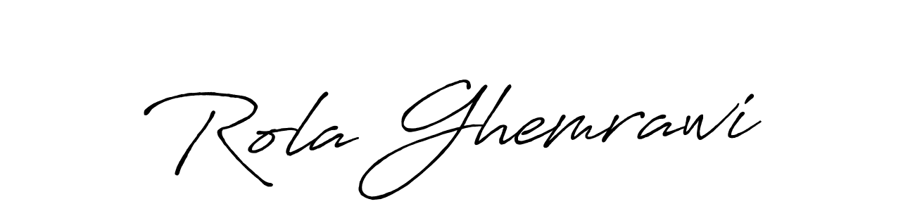 Design your own signature with our free online signature maker. With this signature software, you can create a handwritten (Antro_Vectra_Bolder) signature for name Rola Ghemrawi. Rola Ghemrawi signature style 7 images and pictures png