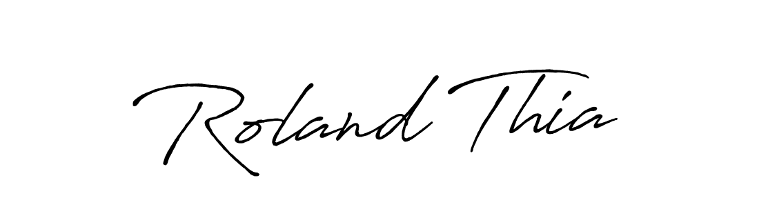 Roland Thia stylish signature style. Best Handwritten Sign (Antro_Vectra_Bolder) for my name. Handwritten Signature Collection Ideas for my name Roland Thia. Roland Thia signature style 7 images and pictures png