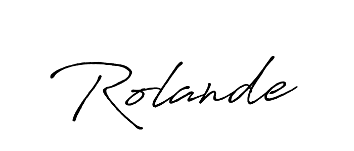 Use a signature maker to create a handwritten signature online. With this signature software, you can design (Antro_Vectra_Bolder) your own signature for name Rolande. Rolande signature style 7 images and pictures png