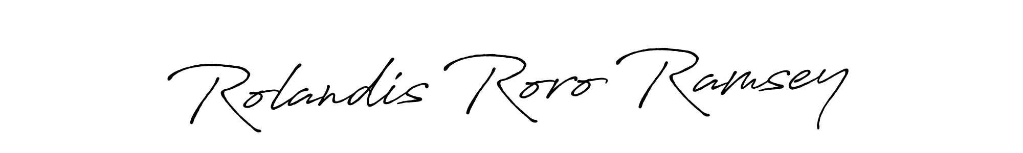 Antro_Vectra_Bolder is a professional signature style that is perfect for those who want to add a touch of class to their signature. It is also a great choice for those who want to make their signature more unique. Get Rolandis Roro Ramsey name to fancy signature for free. Rolandis Roro Ramsey signature style 7 images and pictures png