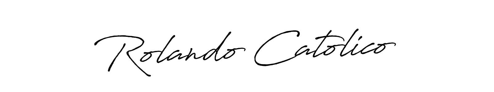 Design your own signature with our free online signature maker. With this signature software, you can create a handwritten (Antro_Vectra_Bolder) signature for name Rolando Catolico. Rolando Catolico signature style 7 images and pictures png