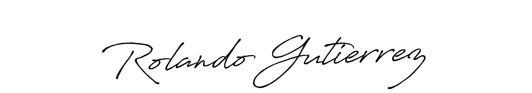 Create a beautiful signature design for name Rolando Gutierrez. With this signature (Antro_Vectra_Bolder) fonts, you can make a handwritten signature for free. Rolando Gutierrez signature style 7 images and pictures png