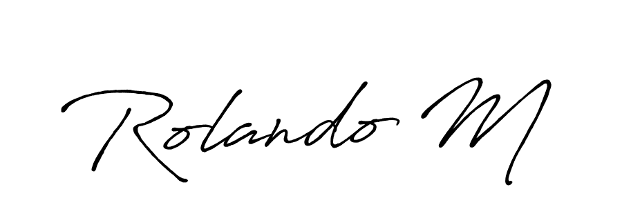 How to Draw Rolando M signature style? Antro_Vectra_Bolder is a latest design signature styles for name Rolando M. Rolando M signature style 7 images and pictures png