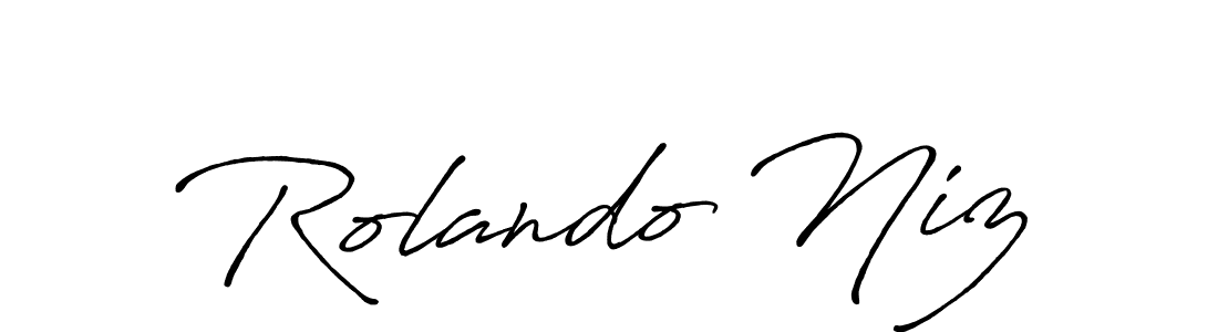 Make a beautiful signature design for name Rolando Niz. With this signature (Antro_Vectra_Bolder) style, you can create a handwritten signature for free. Rolando Niz signature style 7 images and pictures png
