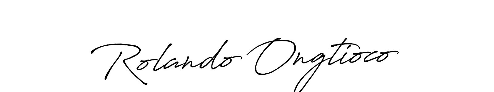 You should practise on your own different ways (Antro_Vectra_Bolder) to write your name (Rolando Ongtioco) in signature. don't let someone else do it for you. Rolando Ongtioco signature style 7 images and pictures png