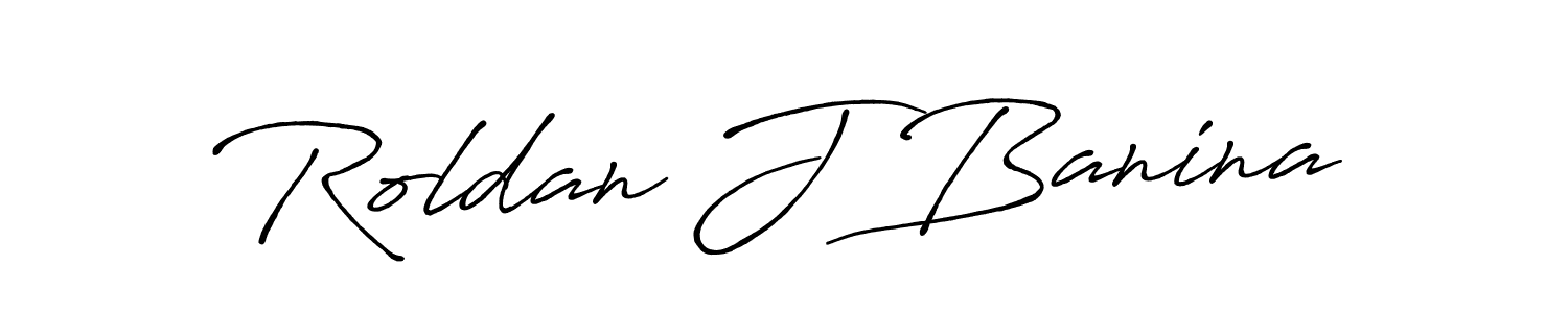 Also You can easily find your signature by using the search form. We will create Roldan J Banina name handwritten signature images for you free of cost using Antro_Vectra_Bolder sign style. Roldan J Banina signature style 7 images and pictures png