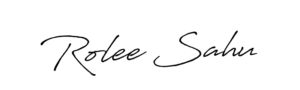 The best way (Antro_Vectra_Bolder) to make a short signature is to pick only two or three words in your name. The name Rolee Sahu include a total of six letters. For converting this name. Rolee Sahu signature style 7 images and pictures png