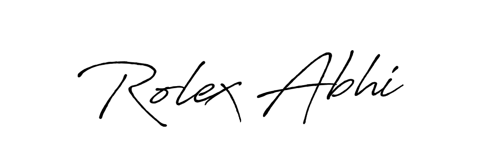 How to make Rolex Abhi name signature. Use Antro_Vectra_Bolder style for creating short signs online. This is the latest handwritten sign. Rolex Abhi signature style 7 images and pictures png