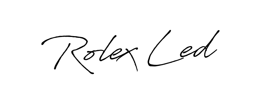 How to make Rolex Led name signature. Use Antro_Vectra_Bolder style for creating short signs online. This is the latest handwritten sign. Rolex Led signature style 7 images and pictures png