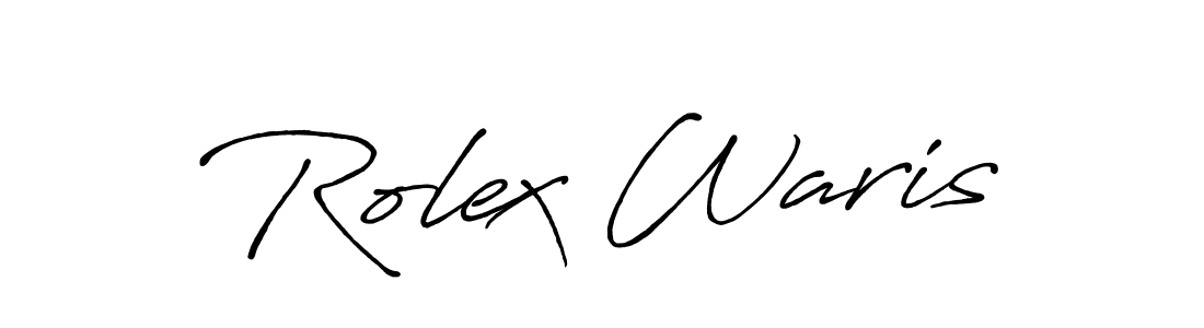 Use a signature maker to create a handwritten signature online. With this signature software, you can design (Antro_Vectra_Bolder) your own signature for name Rolex Waris. Rolex Waris signature style 7 images and pictures png