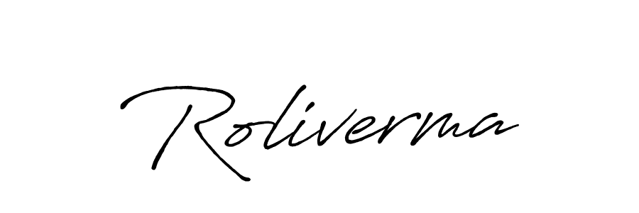 Use a signature maker to create a handwritten signature online. With this signature software, you can design (Antro_Vectra_Bolder) your own signature for name Roliverma. Roliverma signature style 7 images and pictures png