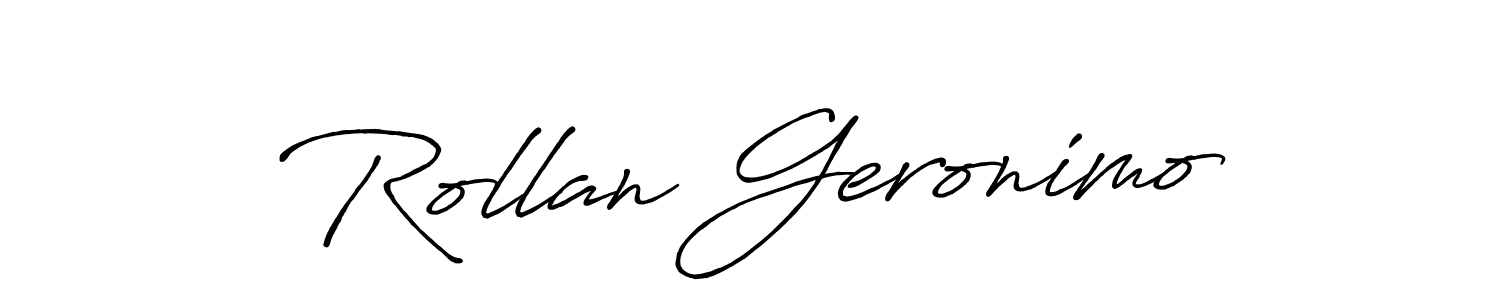 The best way (Antro_Vectra_Bolder) to make a short signature is to pick only two or three words in your name. The name Rollan Geronimo include a total of six letters. For converting this name. Rollan Geronimo signature style 7 images and pictures png