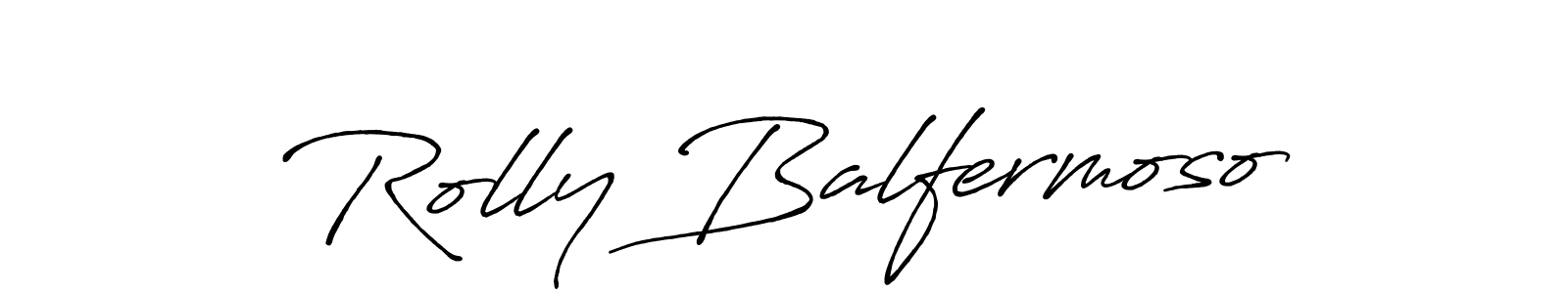 The best way (Antro_Vectra_Bolder) to make a short signature is to pick only two or three words in your name. The name Rolly Balfermoso include a total of six letters. For converting this name. Rolly Balfermoso signature style 7 images and pictures png