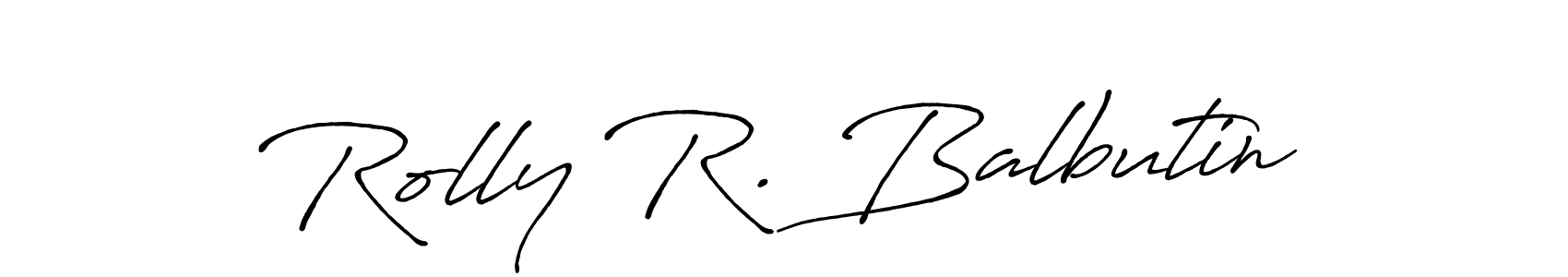 You can use this online signature creator to create a handwritten signature for the name Rolly R. Balbutin. This is the best online autograph maker. Rolly R. Balbutin signature style 7 images and pictures png
